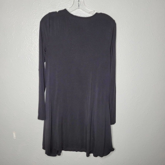 Betabrand Sweatshirt Travel Dress XS Black Long Sleeve Draped Pockets Stretch - Picture 5 of 6